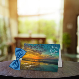 Tarjeta Saludo del día del padre en la playa Océano atarde