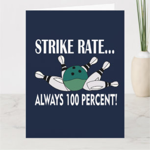 Tarjeta Saludo del equipo de Bowling Pin Ball Strike