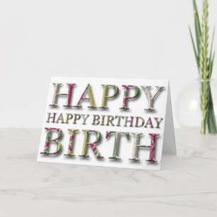 Tarjeta Saludo del feliz cumpleaños con las letras en