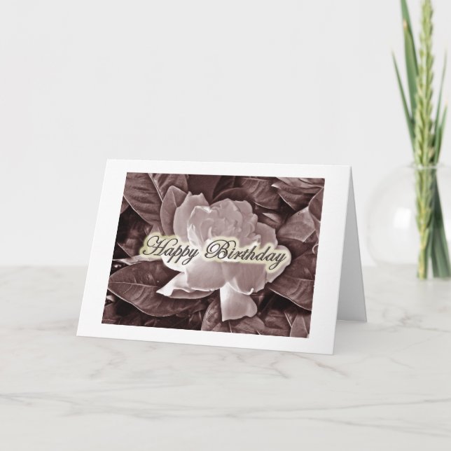 Tarjeta Saludo del feliz cumpleaños - Gardenia (Anverso)