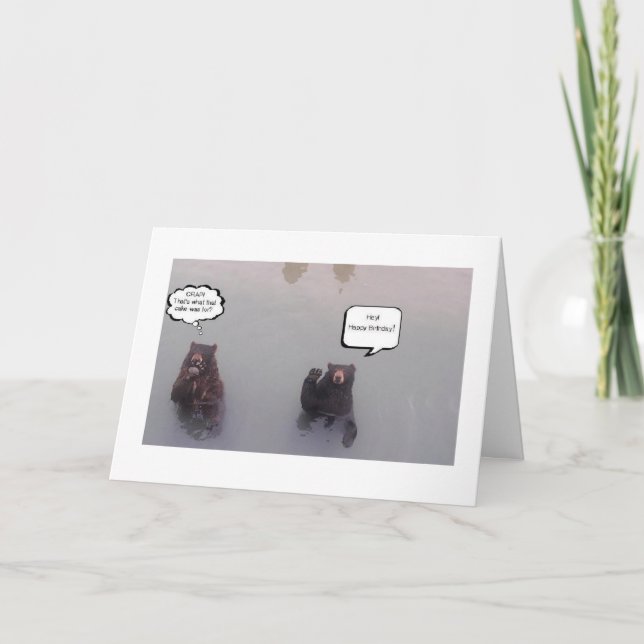 Tarjeta Saludo del oso de cumpleaños (Anverso)
