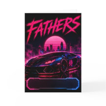 Saludo del padre ciberpunk coche