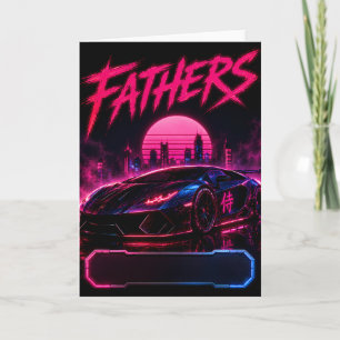 Tarjeta Saludo del padre ciberpunk coche