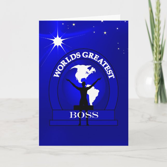 Tarjeta Saludo del premio al mejor jefe del mundo (Anverso)