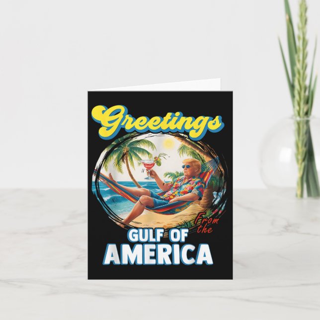 Tarjeta Saludo Desde El Golfo De Estados Unidos Trump (Anverso)