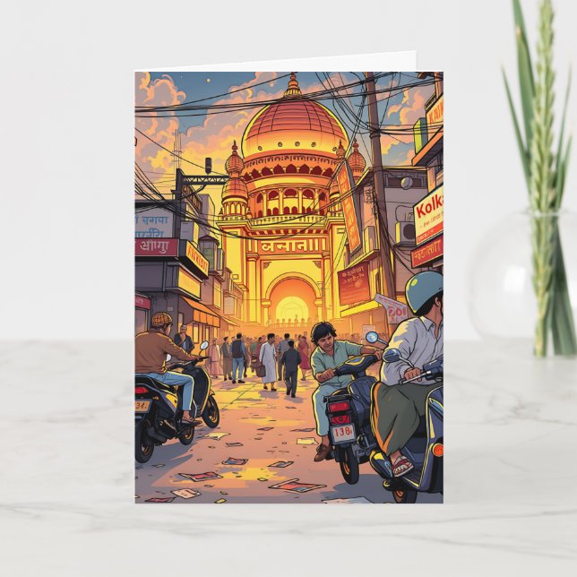 Tarjeta Saludo desde la India | Calcuta (Anverso)