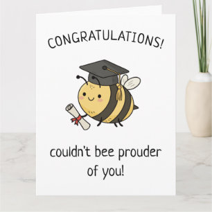 Tarjeta Saludo divertido de graduación de Kawaii Bee Pun N