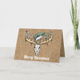 Tarjeta Saludo divertido de Navidad para pesca y caza