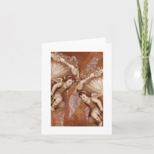 Tarjeta Saludo en blanco a Notecard Victorian Angels Putti