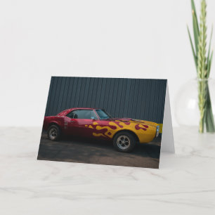 Tarjeta Saludo en blanco de los coches anticuarios/clásico