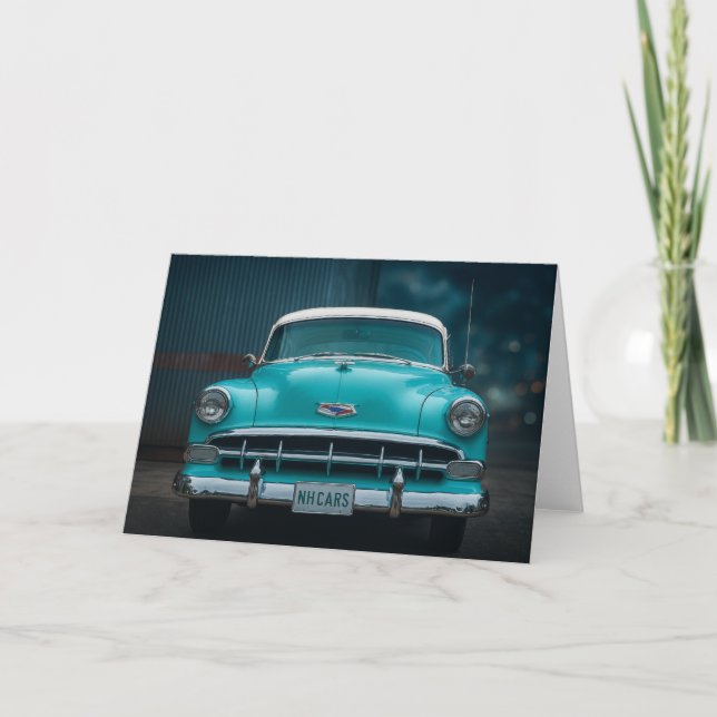 Tarjeta Saludo en blanco de los coches anticuarios/clásico (Anverso)