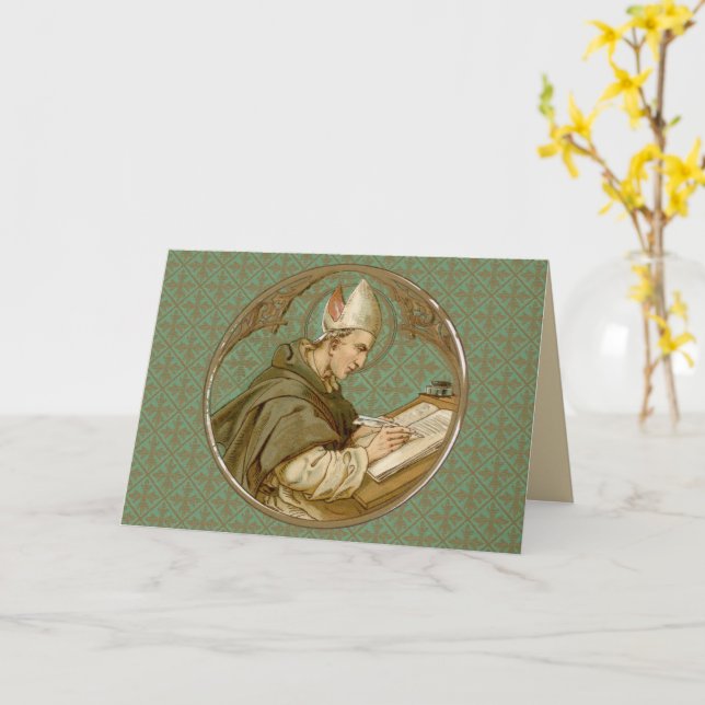 Tarjeta Saludo en blanco de St. Albert the Great (BK 013) (flor amarilla)