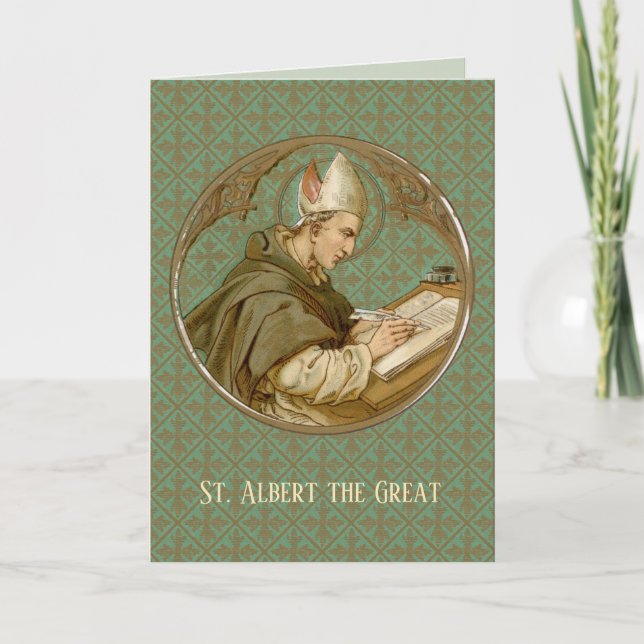 Tarjeta Saludo en blanco de St. Albert the Great (BK 013) (Anverso)