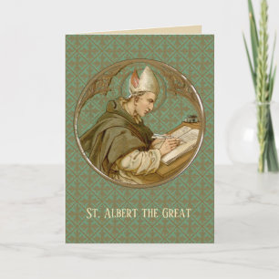 Tarjeta Saludo en blanco de St. Albert the Great (BK 013)