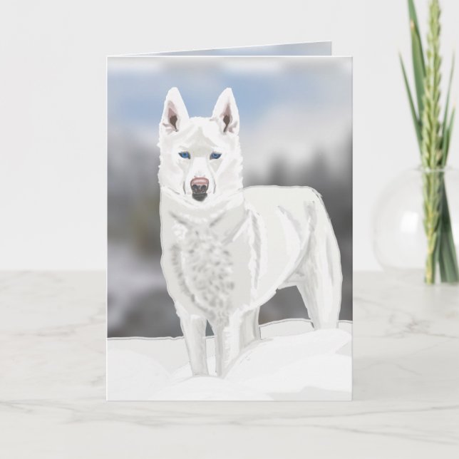 Tarjeta Saludo en blanco Husky Blank (Anverso)