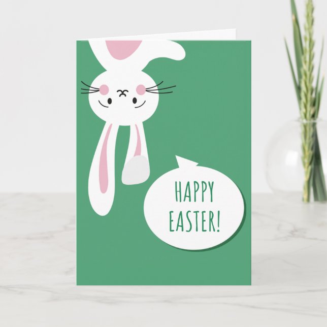 Tarjeta Saludo feliz conejo de Pascua (Anverso)