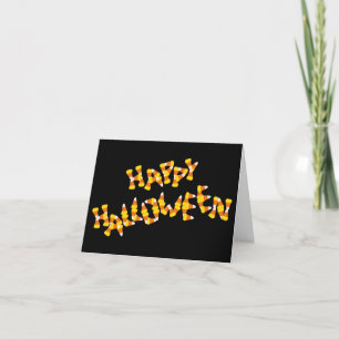 Tarjeta saludo feliz de halloween con maíz dulce