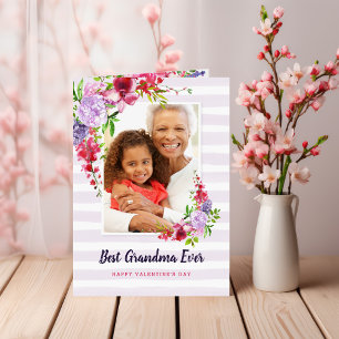 Tarjeta Saludo fotográfico de la mejor abuela jamás El día