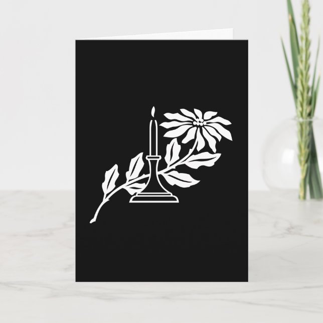 Tarjeta - Saludo - Gráfica de velas y flores (Anverso)