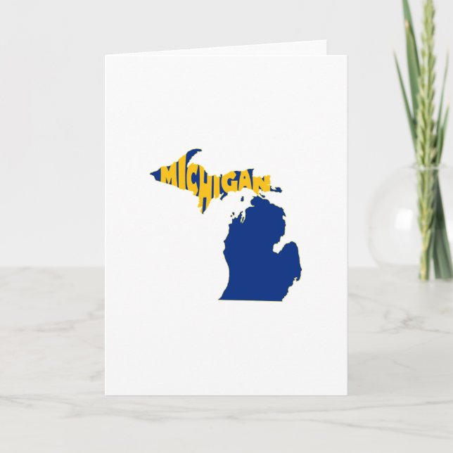 Tarjeta Saludo grande de la palabra de Michigan del (Anverso)