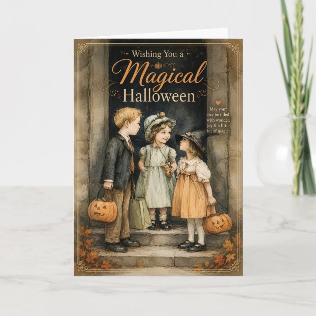 Tarjeta Saludo Mágico de Halloween (Anverso)