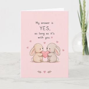 Tarjeta Saludo Mi Respuesta Es Sí Cute