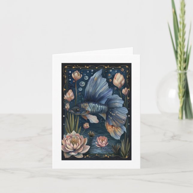 Tarjeta Saludo Nautical Dream Blue Fish (Anverso)