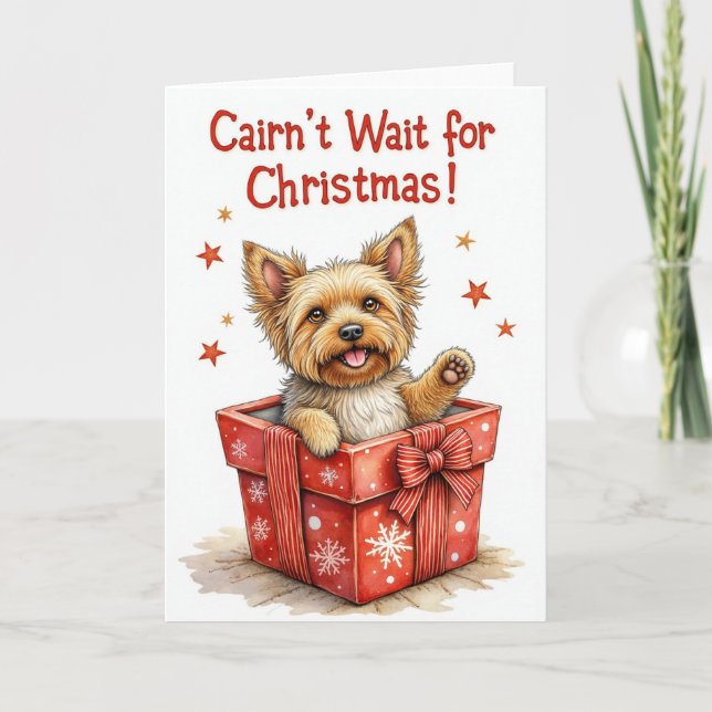 Tarjeta Saludo navideño de los Navidades del perro del Cai (Anverso)