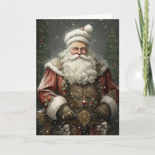 Tarjeta Saludo navideño del padre de Santa Claus (Anverso)