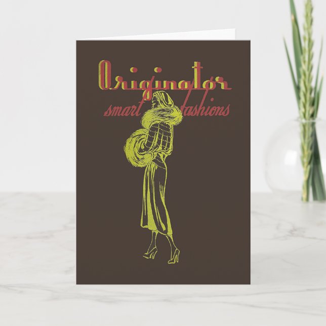Tarjeta saludo o Notecard del ilustracion de la moda de (Anverso)