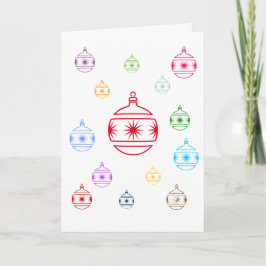 Tarjeta - Saludo - Ornamentos de árbol de vacacion
