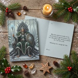 Tarjeta Saludo pagano de Yule del solsticio de invierno de