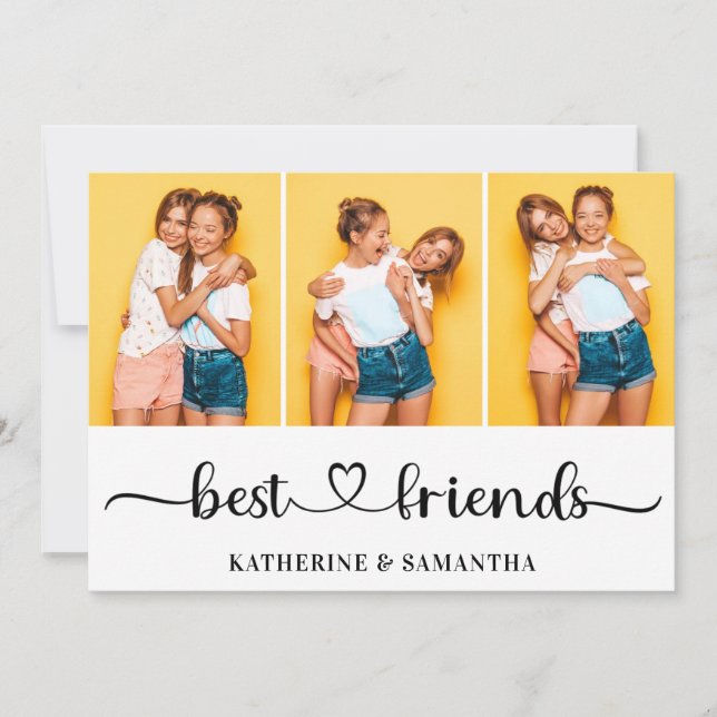 Tarjeta Saludo personalizado de 3 mejores amigos de Collag (Anverso)