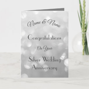 Tarjeta Saludo personalizado de aniversario de Boda de pla