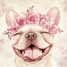 Tarjeta Saludo personalizado de Bulldog Francés sonriente 
