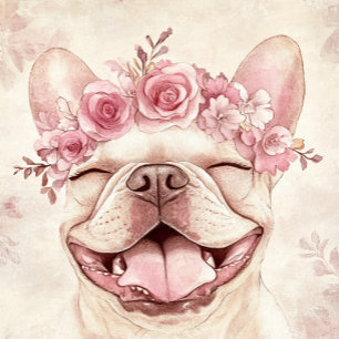 Tarjeta Saludo personalizado de Bulldog Francés sonriente