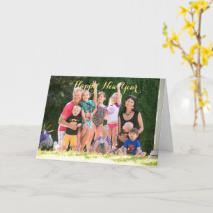 Tarjeta Saludo personalizado de fotos familiares de Año Nu