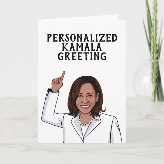 Tarjeta Saludo personalizado de Kamala (Anverso)
