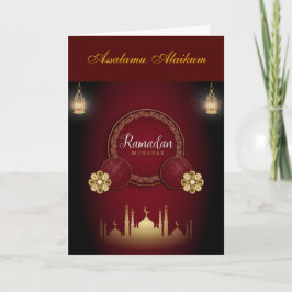 Tarjeta Saludo personalizado de Ramadan Kareem y Eid Mubar