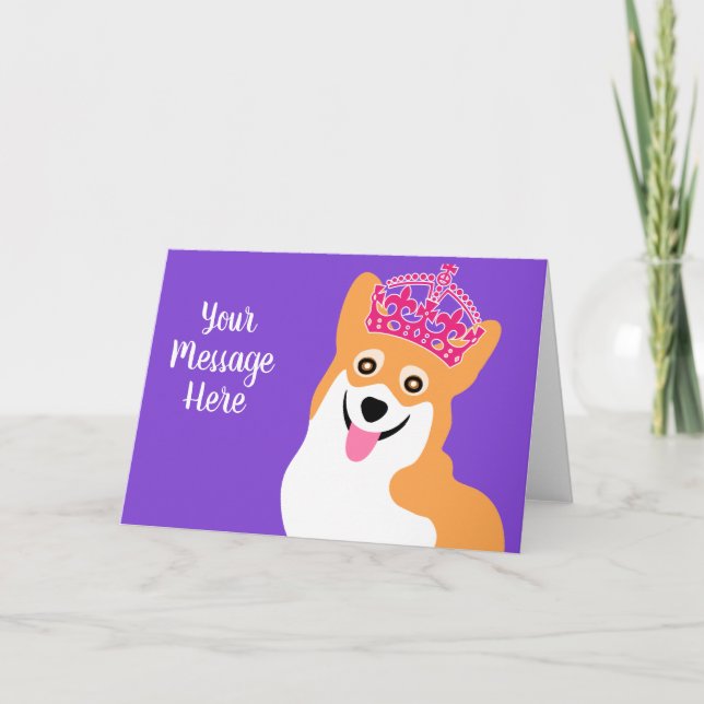 Tarjeta Saludo Personalizado de Royal Corgi (Anverso)