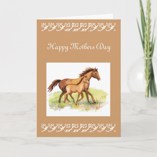 Tarjeta Saludo personalizado, Día de la Madre, Caballo, To (Anverso)