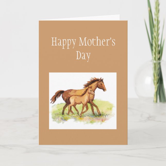 Tarjeta Saludo personalizado, Día de la Madre, Caballo, To (Anverso)