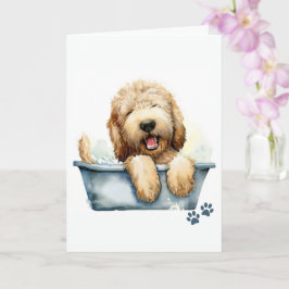 Tarjeta Saludo plegado de perro de Labradoodle