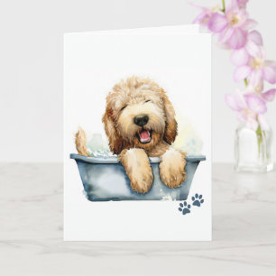 Tarjeta Saludo plegado de perro de Labradoodle