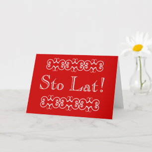 Tarjeta Saludo polaco de cumpleaños Sto Lat