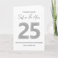 Saludo por el 25 aniversario del boda de Silver pu