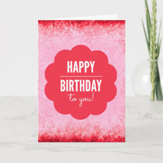 Tarjeta Saludo Red Happy Birthday
