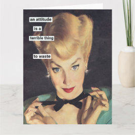 Tarjeta Saludo retro de actitud humorística