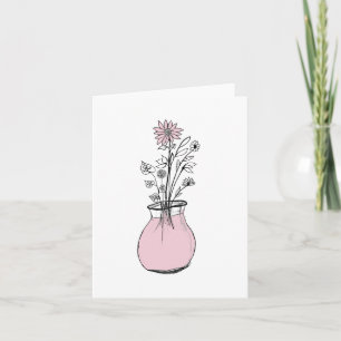 Tarjeta Saludo rosado 