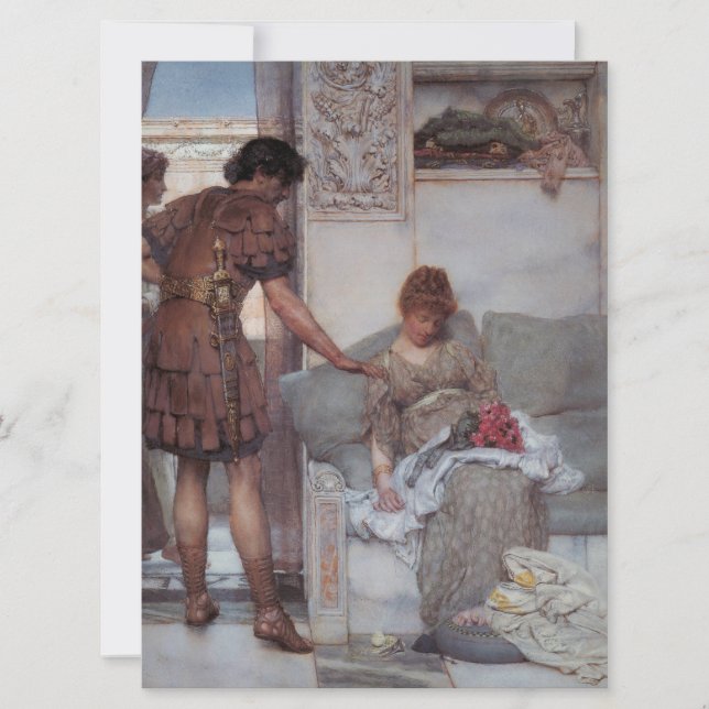 Tarjeta Saludo silencioso (por Lawrence Alma-Tadema) (Anverso)